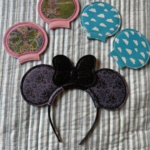 Vinyl Detachable Minnie Ears - all pieces shown included